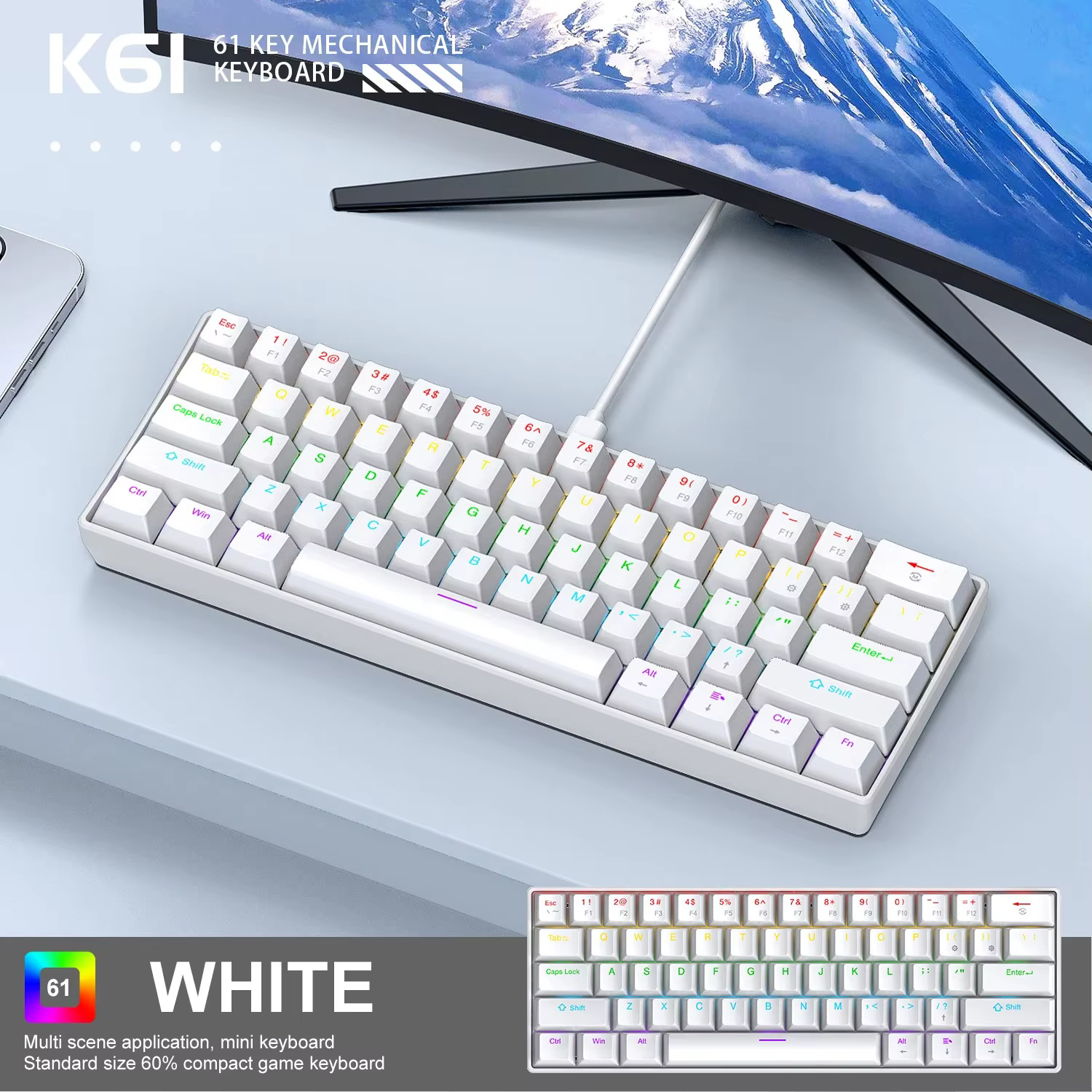 K61 Mechanichal keyboard red switch